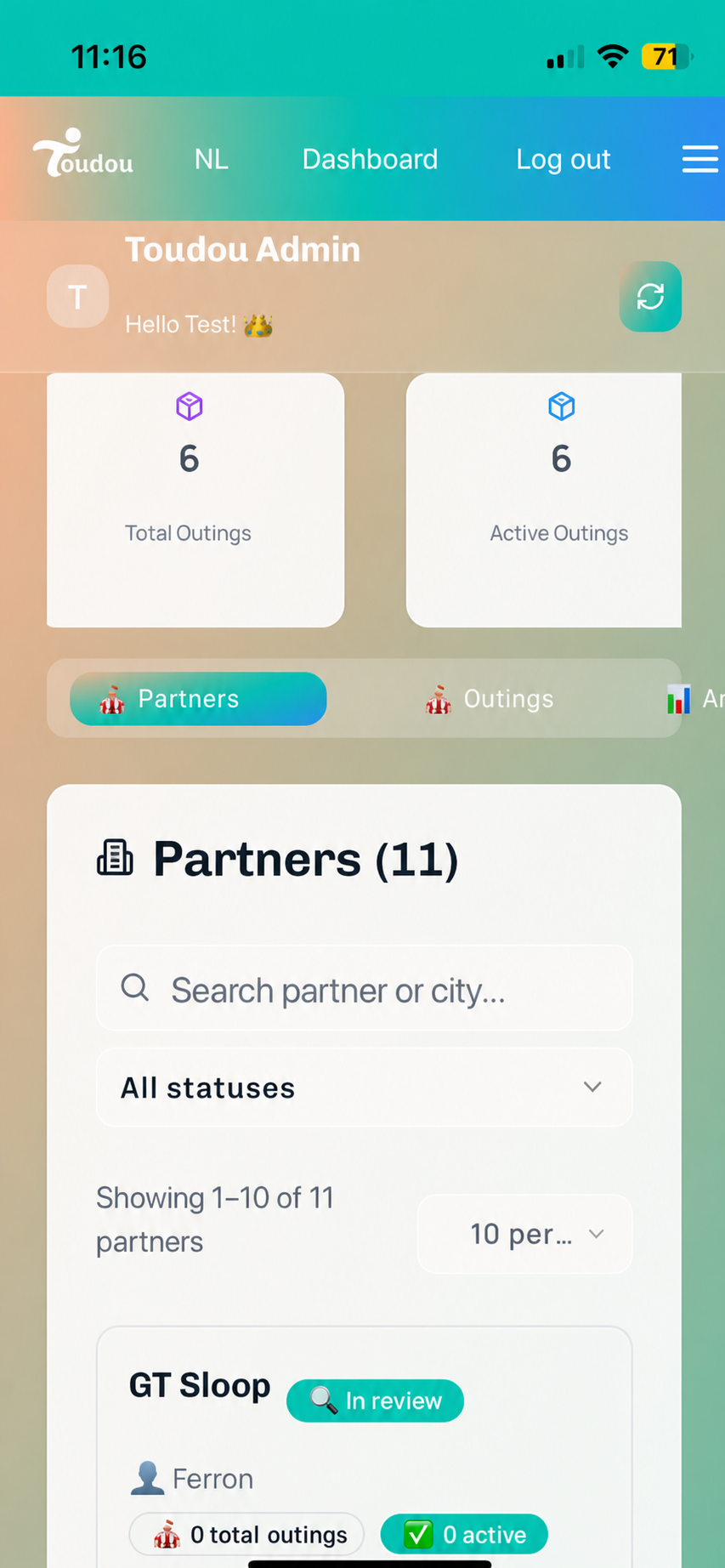 Toudou operations dashboard